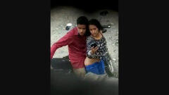 Naughty Couple Outdoor Stand Fucking Recorded