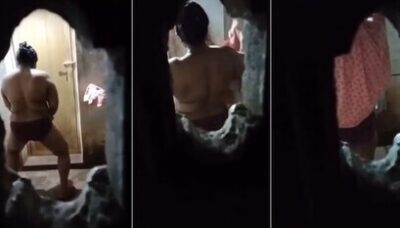 Desi Aunty Bathing Wearing Clothes Secretly Recorded