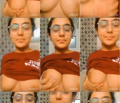 Glasses Cute Girl Showing Boobs